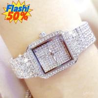 ราคา นาฬิกาผู้หญิง 2023 All Diamond Quartz นาฬิกาผู้หญิงเงิน BS แบรนด์หรูคริสตัลสแควร์นาฬิกาผู้หญิง Rhinestone นาฬิกาผู้หญิง (40206640024)