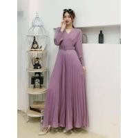 ราคา จั้มสูท ตัวกางเกงอัดพลีทยาว มีเข็มขัดเข้าชุด (6974363199)