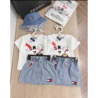 ราคา เซ็ทTommy ยีนส์แท้ 3ชิ้น เสื้อ+กระโปรง+หมวก (29975623818)