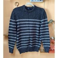 ราคา ส่งต่อ เสื้อสเวตเตอร์ไหมพรม คอกลม แบรนด์ Gap ของแท้ สีเทาเข้ม ลายทางขาว แขนยาว กันหนาว มือสอง Size XS อกก่อนยืด 38 (29459526026)