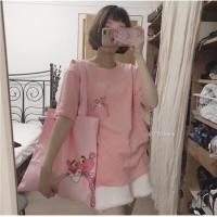 ราคา เสื้อ Oversize : เสื้องานปัก กระเป๋า ปักลายpink panther (1012241708)