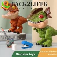 ราคา Back2lifek ชุดเครื่องเขียนไดโนเสาร์, ของเล่นเพื่อการศึกษา 5 in 1 ชุดเครื่องเขียนโมเดลสัตว์, ของขวัญสร้างสรรค์ Raptor ยางลบกบเหลาดินสอ T-Rex ของเล่นชุดเครื่องเขียน (24991488210)