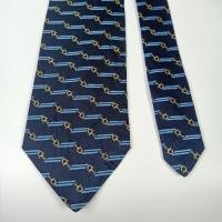 ราคา เนคไทมือสอง Lancel Men's Silk Tie Blue Novelty Design Made in France (25546525103)