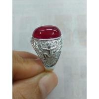 ราคา แหวนชายเงินเเท้ 92.5% แหวนชายครุฑสีเเดงทับทิมชาตั้ม ชุบทองคำขาว (28366535604)