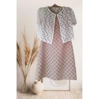 ราคา ชุดเซต2ชิ้นเดรสแขนกุดป้ายMix Self+เสื้อคลุมลูกไม้ (25735783562)