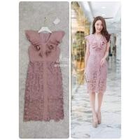 ราคา ้Used เดรสลูกไม้ งานป้าย Jariya Size S เดรสปักฉลุ (12020864544)