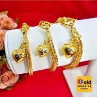 ราคา สร้อยข้อมือทองลายสี่เสาห้อยจี้หัวใจตัดลาย ความยาว 6.8, 7.2 นิ้ว น้ำหนักเทียบเท่า 1-3 บาท ใส่แทนของแท้ได้ ทองชุบ พร้อมส่ง (25900914589)