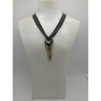 ราคา สร้อยคอสีดำจี้หัวลูกศรหรือหัวหอกโบราณสีทอง งานป้ายแบรนด์ยุโรปค่ (25589416090)