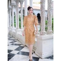 ราคา เดรสสั้นออกงาน สุดหรู ลูกไม้เลื่อมวิบวับทั้งชุด คอสูงเล็กน้อย แขนพอง สวยมากๆ ค่ะ 2 สี โอรส ทองเหลือง (28766531421)