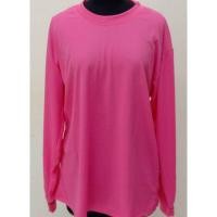 ราคา เสื้อยืดคนงาน คอกลม แขนยาว สีชมพู ฟรีไซส์ รอบอก 44 นิ้ว จั๊มปลายแขน (20991241767)