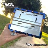 ราคา กรอบป้ายทะเบียนรถมอเตอร์ไซค์ลาย x x x สีไทเทคาดทองงานสแตนเลส (24525693171)