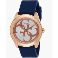 ราคา Guess Watches Guess Ladies Rose Gold Watch White Logo Dial And Blue Silicone Strap W0911L6 (23829219621)