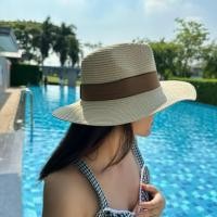 ราคา หมวกสานธรรมชาติ ปานามา หมวกฟางปีกกว้าง กันแดด ใส่เที่ยวทะเล พับเก็บได้ แฟชั่น รุ่นA999 สีครีม สีกากี (26001015733)