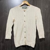 ราคา เสื้อคาดิแกน Polo Ralph Lauren Cream Mini-Cable Cotton Cardigan สภาพมือ1 Size XXS อก 31-32 ของแท้100% (25117949489)