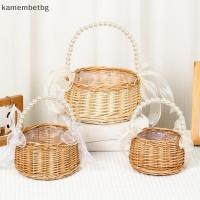 ราคา Kamembetbg Willow หวายสีเหลืองตะกร้าดอกไม้ขนาดเล็กตะกร้าทอที่ทนทาน Handmade ตะกร้าหวาย TH (26441701025)