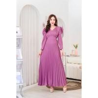 ราคา เดรสยาวกระโปรงอัดพลีท มีซิปหลัง มีเชือกผูกโบว์ในตัว แขนตุ๊กตาน่ารักๆ ผ้าโอซาก้า(Osaka) (20814861615)