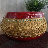 ราคา บาตรไม้ บาตรน้ำมนต์ ทำจากไม้แท้ แบบเขียนทอง (8060398606)