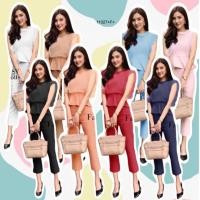 ราคา S11027 Set 2 ชิ้น เสื้อแขนกุดคลุมผ้าแก้ว + กางเกงขายาว พร้อมส่งในไทย (5408924817)