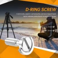 ราคา ยาว 1/4 "D-Ring สกรูสแตนเลสสําหรับกล้องขาตั้งกล้อง Quick Release แผ่นเงิน (26040902405)