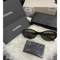 ราคา CHANEL Black/Beige Oval Sunglasses แท้ พร้อมส่ง! แว่นกันแดด ชาแนล (15215897458)
