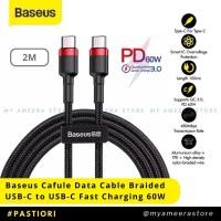 ราคา Baseus Cafule Usb Type C ถึง Type C สายชาร์จ 60W Fast Charging PPS PD QC 3.0 Super Flash Fast Charging Quick Charge 3.0 60W 30W 45W 20W 18W Braided Nylon 1M 2M (18500098107)