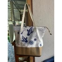 ราคา กระเป๋าเสื่อกกต่อผ้า (28258649384)