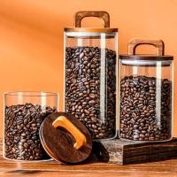 ราคา ขวดโหลแก้วฝาไม้ ขวดโหลสุญญากาศ แก้วบอโรซิลิเกตใส พร้อมที่จับ โหลเก็บ ขวดโหลเก็บอาหารมีฝาปิด (17495147429)