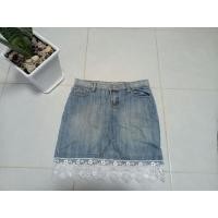 ราคา กระโปรงยีนส์แฟชั่นแต่งชายลูกไม้ (5544149142)