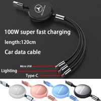 ราคา Mercedes Benz Car 100W Super Fast Charging Scalable เหมาะสําหรับ Huawei และ Apple 3-in-1 Data Cable A-level B-level C-level E-level S-level A AMG GLA GLC GLB EQA EQB EQC (27088581138)