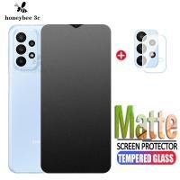 ราคา 2 In 1 กระจกนิรภัยกันรอยนิ้วมือเนื้อด้านเนื้อแมตต์สําหรับ Samsung Galaxy A23 A33 A53 A73 A13 A03 Core A52 A72 A42 A32 A22 A02 (21131453624)