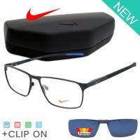 ราคา Nike แว่นตา รุ่น 7594 C-1-2 สีดำตัดน้ำเงิน สแตนเลส กรอบแว่นตา โพลาไรซ์ Polarized + คลิปออน Clip on Eyeglass Made in USA (8900026151)