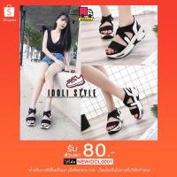 ราคา idoli style รองเท้าแตะรัดส้น สีดำ-ขาว (1084698379)