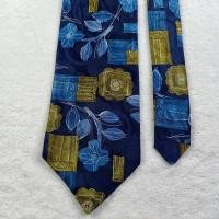 ราคา เนคไทมือสอง Arrow Collar Man Tie Blue Floral Print Design Silk Made in Canada (42060824348)