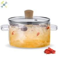 ราคา หม้อปรุงอาหารแก้วพร้อมฝาปิด 1.6L/54oz กระทะแก้วทนความร้อนพร้อมที่จับคู่ Non-Stick แก้ว Borosilicate หม้อเตาตั้งพื้นปลอดภัยหม้อทําอาหารใส SHOPTKC9485 (24231729332)