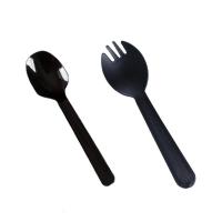 ราคา 100ชิ้น ช้อนพลาสติก ช้อนปลายส้อมพลาสติก สำหรับตักไอติม ขนม (23874201043)