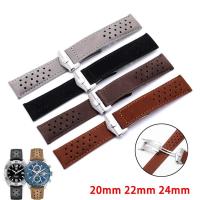 ราคา TAG HEUER 20 มม.22 มม.24 มม.สายนาฬิกาหนังแท้สําหรับ TAG HEUTER CARRERA Series นาฬิกาสร้อยข้อมือหนังลูกวัว Frosted นาฬิกาหัวเข็มขัดพับ (22067354119)