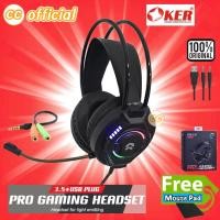 ราคา ✅แท้100% OKER G225 สีดำ PRO GAMING HEADSET 3.5+USB หูฟัง คอมพิวเตอร์ Stereo หูฟังเกมส์มิ่ง (24930227658)