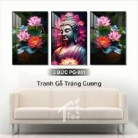 ราคา ชุด 3 ภาพวาดไม้ติดผนังกระจกคุณภาพสูงของพระพุทธเจ้าและดอกบัวพร้อมที่แขวนและเล็บ 3 ขาไม่จําเป็นต้องเจาะผนังตกแต่งแอปเปิ้ล (40463514980)