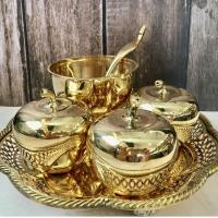 ราคา ชุดพานถวายข้าวพระ-เนื้องานทองเหลือง-ชุดถวายข้าวพระ-โถข้าวทัพพีตลับพร้อมฝาปิด (4835150933)