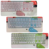 ราคา PRIMAXXชุดคีย์บอร์ดเมาส์ ไร้สาย Wireless Keyboard+Mouse WS-KMC-8119 สีชมพู (1671871700)