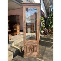 ราคา ตู้โชว์ไม้สักกระจกรอบ มีไฟ สีเสี้ยนขาว ขนาดกว้าง60ลึก40สูง180ซม (16798010422)