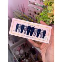 ราคา เล็บปลอมสีแฟลตสลับสีพื้นติดอะไหล่ดอกไม้ (41164856706)