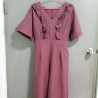 ราคา ชุดจั๊มสูทขายาว สีชมพูกะปิ (1282461853)