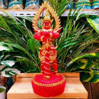 ราคา [thepneramit]องค์ท้าวเวสสุวรรณ รุ่นมหาทรัพย์พันล้าน ผ่านพิธีพุทธาภิเษกแล้วหลายวาระ เนื้อเรซิ่น สีแดงปิดทอง สูง 20 นิ้ว (23637601376)