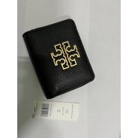 ราคา แท้ 100% กระเป๋าสตางค์ Tory Burch Britten mini wallet หนังแท้ ใบสั้น สีดำ (19669088013)