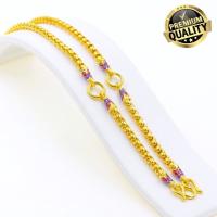 ราคา สร้อยคอ สร้อยคอทอง ลงยา ลายผ่าหวาย ห้อยพระ 3องค์ น้ำหนัก 1บาท ยาว 24นิ้ว ชุบทองแท้ 24K เกรดพรีเมียม พร้อมส่ง (15300701393)