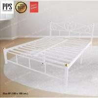 ราคา เตียงนอนเหล็กสีขาว 6 ฟุต (6477713150)