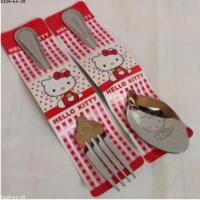 ราคา คิตตี้ Kitty set ช้อน ส้อม สำหรับผู้ใหญ่ ทำจากสแตนเลสอย่างหนา (853095235)
