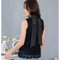 ราคา เสื้อลูกไม้ (สีดำ) แต่งโบว์หลัง ซิปหลัง 100# (3857201897)