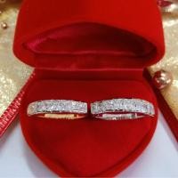 ราคา แหวน เพชร cz แถวเหลี่ยม 9 เม็ด ชุบทองไมครอน และทองคำขาว ราคาพิเศษ (4718553579)